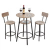 VEVOR Bar Table, 3PCS 23.5″ Bars Tables Set, Bar Tables and Chair Set with Rounded Corner Design, Round Pub Table with Two Stools for Office Desk, Breakfast Corner, Mini Bars, Light Gray, Black