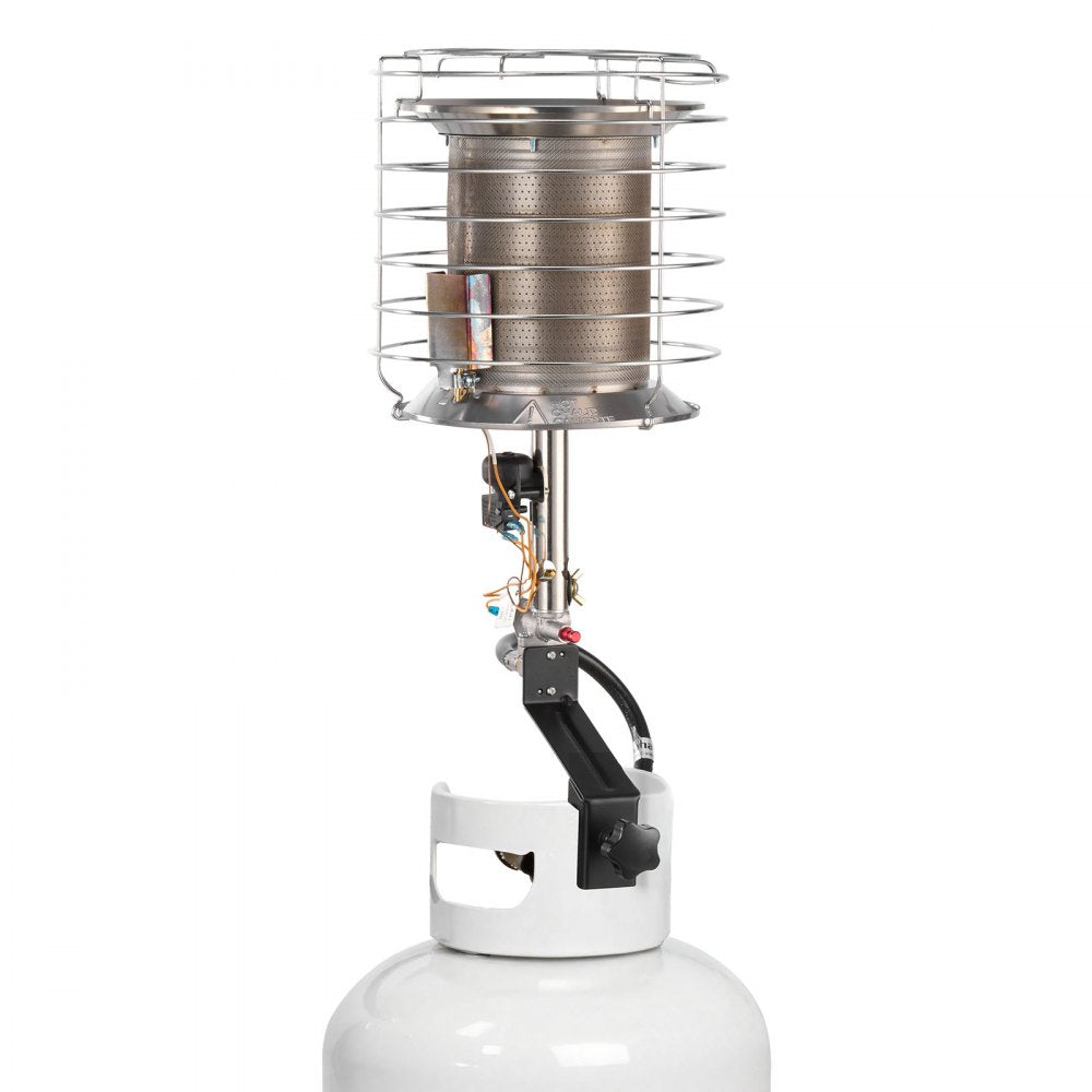 VEVOR Propane Tank Top Heater, 42000 BTU Rapid Heating 360-Degree Infrared Radiant Tank Top Gas Heater, Stepless Temperature Adjustment for Ice Fishing/ Hunting/Outdoor Work, Single Burner