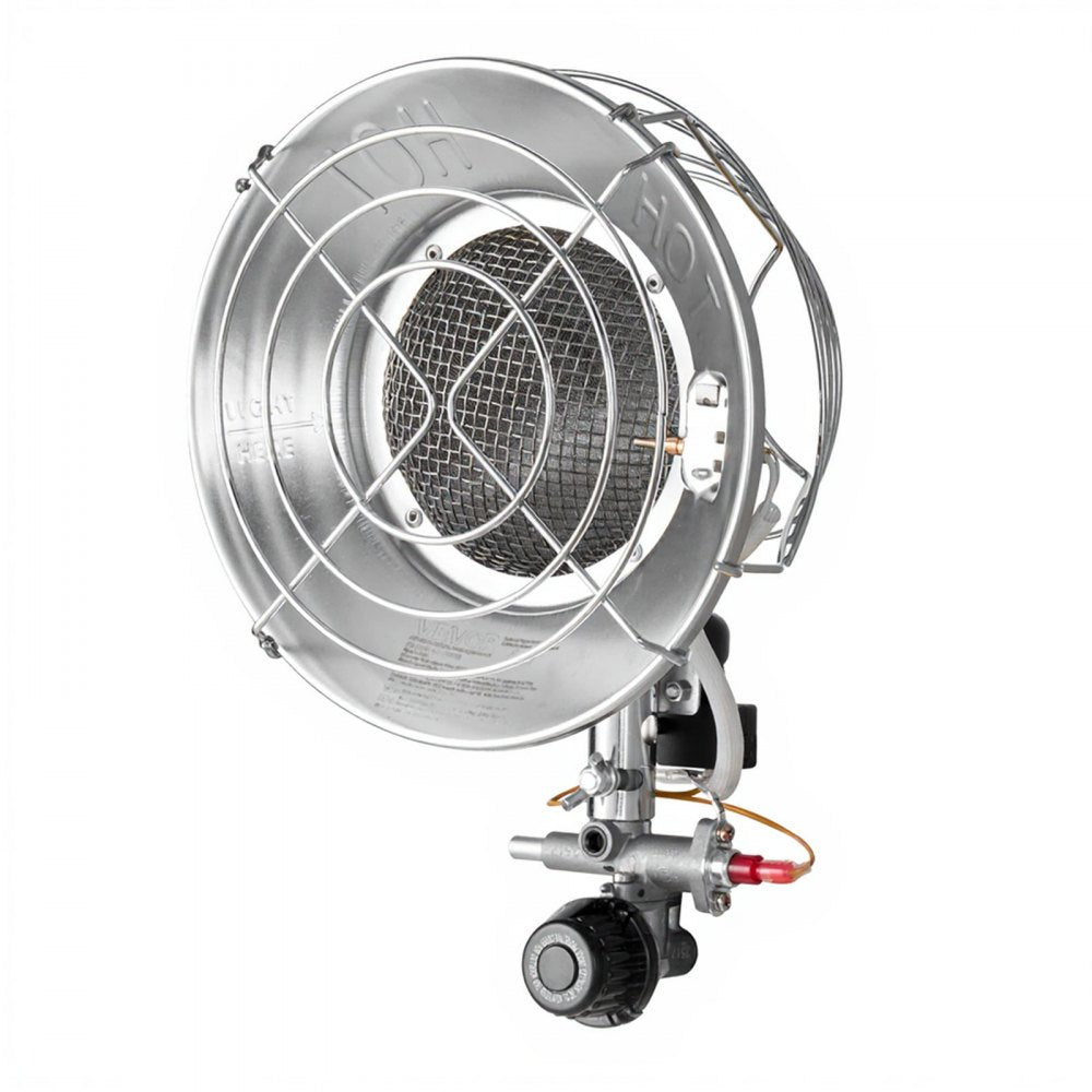 VEVOR Propane Tank Top Heater, 15000 BTU Rapid Heating 180-Degree Infrared Radiant Tank Top Gas Heater, Stepless Temperature Adjustment for Ice Fishing/ Hunting/Outdoor Work, Single Burner Round