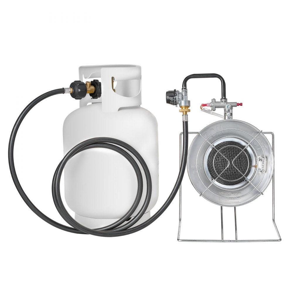 VEVOR Propane Tank Top Heater, for 1lb Small Tanks and 5-40lb Large Tanks, 18000 BTU Rapid Heating 180-Degree Infrared Radiant Tank Top Gas Heater,3 Heat Settings for Ice Fishing,Single Burner