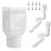 VEVOR Rain Gutter Downspout Extensions, 2-Pack Flexible Downspout Extender, Down Spout Drain Extension Extendable from 22" to 63", Gutter Extensions with Adapters, for Rainwater Drainage, White