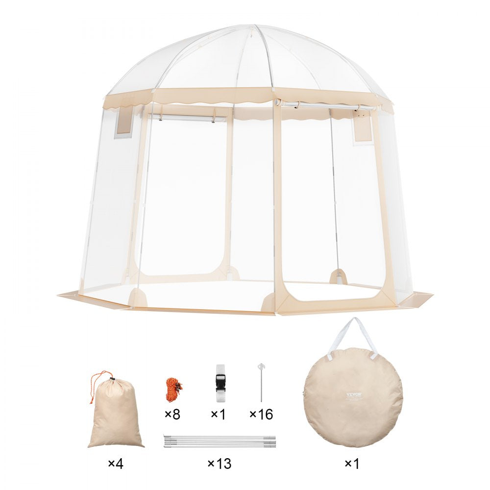 VEVOR Sports Tent, 4-8 People, Instant Pop-Up Tent Shelter Weatherproof Pod, Outdoor Bubble Clear View Tent, Climate Canopy Shelter for Soccer, Football, Softball & Other Sporting Events and Parades