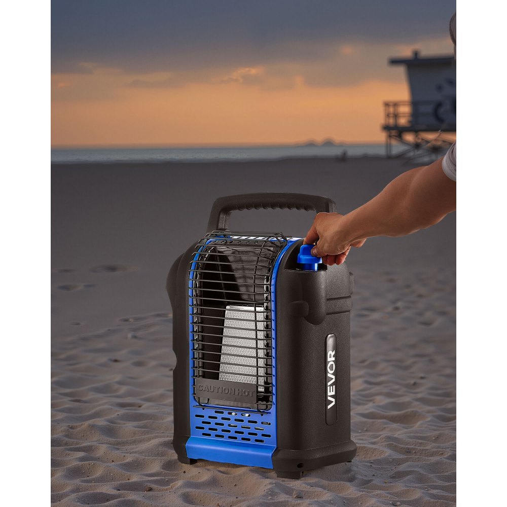VEVOR Portable Propane Heater, 9000BTU Forced Radiant Space Heater with Stepless Temp Settings & Tip-over Protection, Portable Garage/Shop for Sports, Boating, RVs, Outdoor