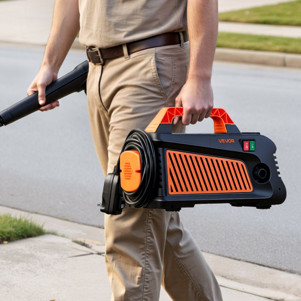 VEVOR Electric Pressure Washer, 2000 Max PSI 1.59 Max GPM, Portable Power Washer with 4 Nozzles, Metal Extension Wand, Built-in Carry Handle, Compact & Flexible for  Cars,Driveways,Patios,Fences,Home
