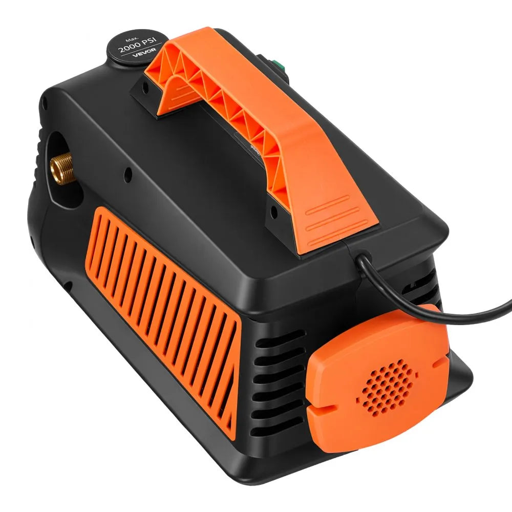 VEVOR Electric Pressure Washer, 2000 Max PSI 1.59 Max GPM, Portable Power Washer with 4 Nozzles, Metal Extension Wand, Built-in Carry Handle, Compact & Flexible for  Cars,Driveways,Patios,Fences,Home