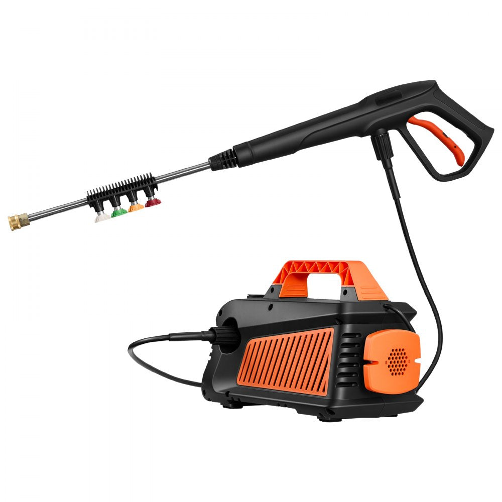 VEVOR Electric Pressure Washer, 2000 Max PSI 1.59 Max GPM, Portable Power Washer with 4 Nozzles, Metal Extension Wand, Built-in Carry Handle, Compact & Flexible for  Cars,Driveways,Patios,Fences,Home