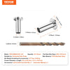 VEVOR 121 Pack T316 Stainless Steel Protector Sleeves for 5/32" 3/16" Wire Rope Cable Railing, DIY Balustrade T316 Marine Grade, Come with A Free Drill Bit, Silver