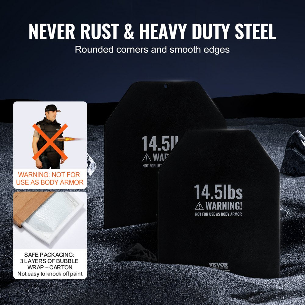 VEVOR Weight Vest Plates, 14.5 LB Pairs, Premium Steel Weighted plates, Contoured Ergonomic Fit – WODs, Additional Weight for Weight Vests, for Strength Training, Running, Fitness, Heavy Workouts