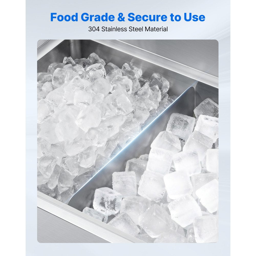 VEVOR Ice Bin Partition, 20.2 x 5.55 Inch, Stainless Steel Divider for 24 Inch Bar Ice Bins, Stable Bottom Support & Easy to Clean, Food Grade 304 Stainless Steel for Kitchen, Bar, Restaurant, Pub