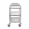 VEVOR Kitchen Utility Cart, 3 Tiers, Wire Rolling Cart with 450LBS Capacity, Steel Service Cart on Wheels, Metal Storage Trolley with 80mm Basket Curved Handle PP Liner 6 Hooks, for Indoor and Outdoor