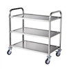 VEVOR Kitchen Utility Cart, 3 Tiers, Wire Rolling Cart with 450LBS Capacity, Steel Service Cart on Wheels, Metal Storage Trolley with 80mm Basket Curved Handle PP Liner 6 Hooks, for Indoor and Outdoor