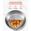 VEVOR Tri-Ply Stainless Steel Frying Pan, 3 Pcs Set (8, 10, 12 in), Cooking Skillet with Heat-Resistant Handle, Chef's Kitchen Cookware, Oven, Gas, Electric, Induction, Dishwasher Compatible, Silver