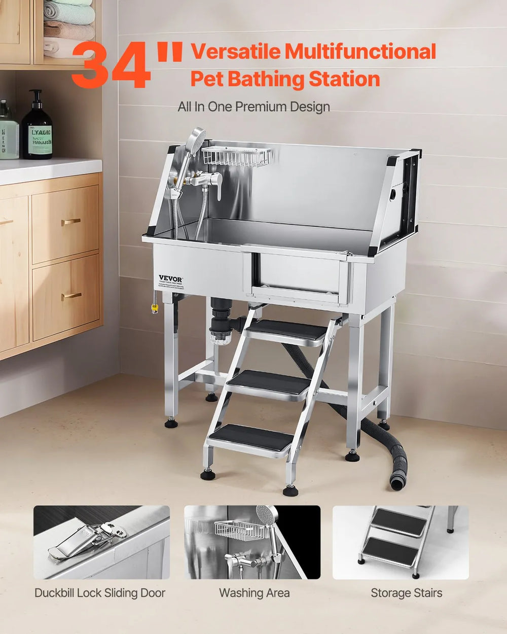 VEVOR 34 Inch Pet Bathing Station lifestyle image