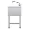 VEVOR 3 Compartment Sink, 18-Gauge 304 Stainless Steel, 10" x 14" x 10" Bowl Size, 3 Bay Commercial Under Bar Sink with Double Drainboard and Backsplash for Kitchen, Restaurant, Food Truck & Home Use