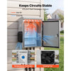 VEVOR Outdoor Electrical Box, 20 x 16 x 8 in, Stainless Steel Ventilated Electrical Enclosure with Thermostat and Fan, Rain Hood, Hinge Connection, IP65 Waterproof Junction Box, Wall/Pole Mounted,