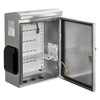 VEVOR Outdoor Electrical Box, 20 x 16 x 8 in, Stainless Steel Ventilated Electrical Enclosure with Thermostat and Fan, Rain Hood, Hinge Connection, IP65 Waterproof Junction Box, Wall/Pole Mounted,