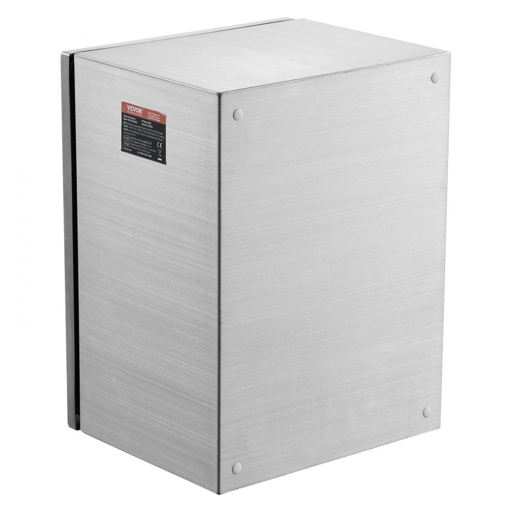 VEVOR Steel Electrical Box, 20"x 16"x 8", 304 Stainless Steel Electrical Enclosure Box, Wall-Mounted Outdoor Electrical Electronic Equipment Enclosure with Mounting Plate Hinges Lock, IP66 Waterproof