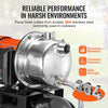 VEVOR 1 HP Shallow Well Pump with Pressure Tank, 1000 GPH, Automatic Irrigation Water Booster Pump with 130 ft Head Lift 20/40 PSI Pressure Switch, 304 Stainless Steel Pump Head for Home Garden Lawn
