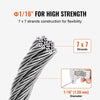 VEVOR Wire Rope Kit, 1/16" 66 ft 304 Stainless Steel Cable with Crimping Pliers, 160 Sleeves and 12 Thimbles, 7x7 Strands Construction Marine Aircraft Grade for Handrail Stair Decking Fence Outdoors