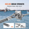 VEVOR Wire Rope Kit, 1/16" 66 ft 304 Stainless Steel Cable with Crimping Pliers, 160 Sleeves and 12 Thimbles, 7x7 Strands Construction Marine Aircraft Grade for Handrail Stair Decking Fence Outdoors