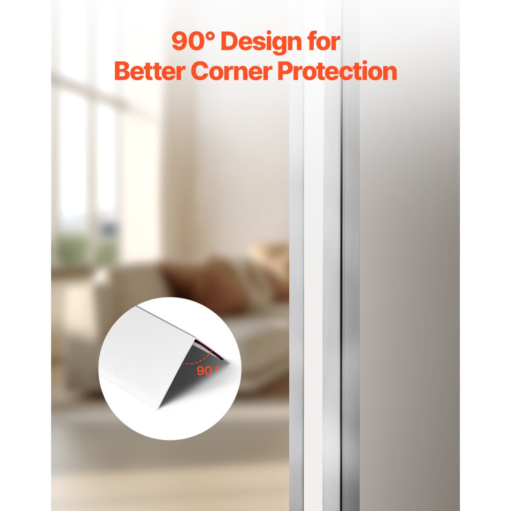 VEVOR Alluminum Alloy Wall Corner Protector, 2 x 2 x 48 inch, 12 Pack Metal Corner Guards, Edge Trim Protector 90-Degree Angle L Shape for Home,Office,Commercial Wall Protection, with 3m Tape