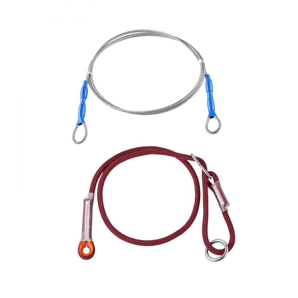 VEVOR Zipline Kit, 100 ft, 6 mm Steel Cable, Backyard Zipline, Up to 330 lb, for Outdoor, Durable Zipline for Kids with 6.9 ft Spring Brake, Removable Trolley & Swing Seat, Ages 6-16, Not for Adults