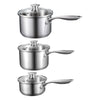 VEVOR Stainless Steel Saucepan Set, 1 QT & 2 QT & 3 QT Saucepans with Glass Lids, Multipurpose Nonstick Stainless Steel Sauce Pot with Ergonomic Handle, Friendly for Oven, Dishwasher, Induction Cooker