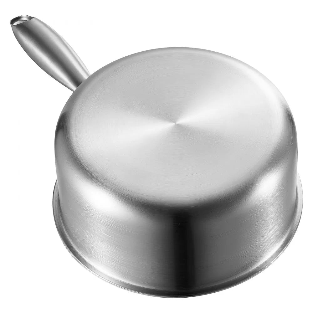 VEVOR Stainless Steel Saucepan Set, 1 QT & 2 QT & 3 QT Saucepans with Glass Lids, Multipurpose Nonstick Stainless Steel Sauce Pot with Ergonomic Handle, Friendly for Oven, Dishwasher, Induction Cooker