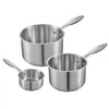 VEVOR Stainless Steel Saucepan Set, 1 QT & 2 QT & 3 QT Saucepans with Glass Lids, Multipurpose Nonstick Stainless Steel Sauce Pot with Ergonomic Handle, Friendly for Oven, Dishwasher, Induction Cooker