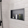VEVOR Shower Niche, 13 x 25 x 4 inch Recessed Wall Niche, Heavy-duty Stainless Steel Modern Soap & Shampoo Storage Organizer, Sealed Waterproof, Durable & Easy to Install,Black for Bathroom