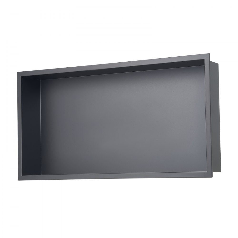 VEVOR Shower Niche, 13 x 25 x 4 inch Recessed Wall Niche, Heavy-duty Stainless Steel Modern Soap & Shampoo Storage Organizer, Sealed Waterproof, Durable & Easy to Install,Black for Bathroom