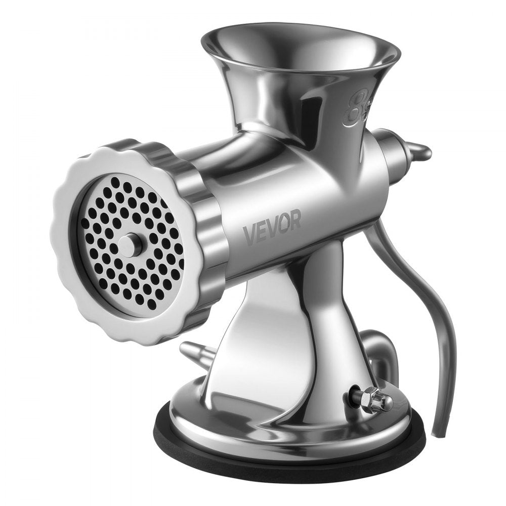 VEVOR Manual Meat Grinder, 304 Stainless Steel Hand Meat Grinder with Suction Cup + Steel Table Clamp, Meat Mincer Sausage Maker & 2 Cutting Plates, Sausage Tube, Grinding Head for Beef Pepper Cookie