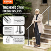 VEVOR Handrails for Outdoor Steps, 70.9 in/ 180cm Length Stair Hand Rail Kit, Transitional Stainless Steel Railings with Installation Kit, Double-column Staircase Handrails for Seniors,Porch & Deck