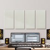VEVOR 4 PCS Acoustic Panels, 2 inch Thick 23.6 x 11.8 inch Fiberglass Sound Absorbing Panels, Self-adhesive Soundproof Wall Boards, for Studios, Office, Home Theater,Meeting Room, Beige