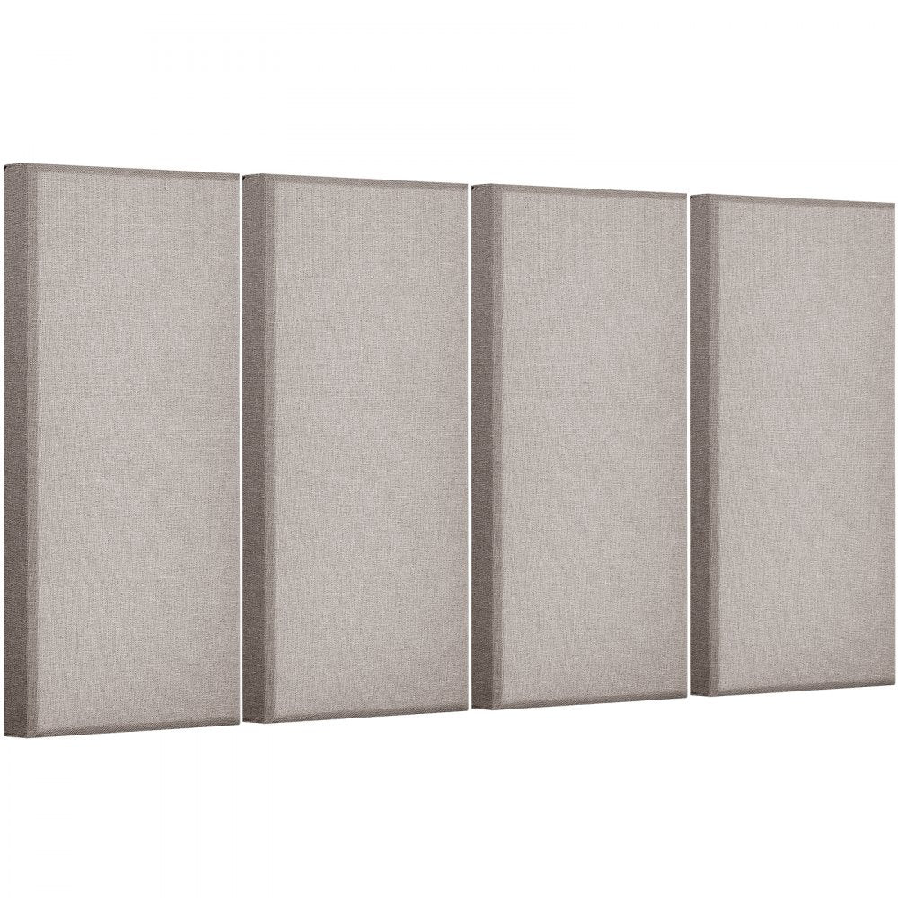 VEVOR 4 PCS Acoustic Panels, 2 inch Thick 23.6 x 11.8 inch Fiberglass Sound Absorbing Panels, Self-adhesive Soundproof Wall Boards, for Studios, Office, Home Theater,Meeting Room, Camel