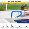 VEVOR Pool Rail 32x23 Pool Railing 304 Stainless Steel 250LBS Load Capacity Silver Rustproof Pool Handrail Humanized Swimming Pool Handrail with Blue Grip Cover & M8 Drill Bit & Self-Taping Screws