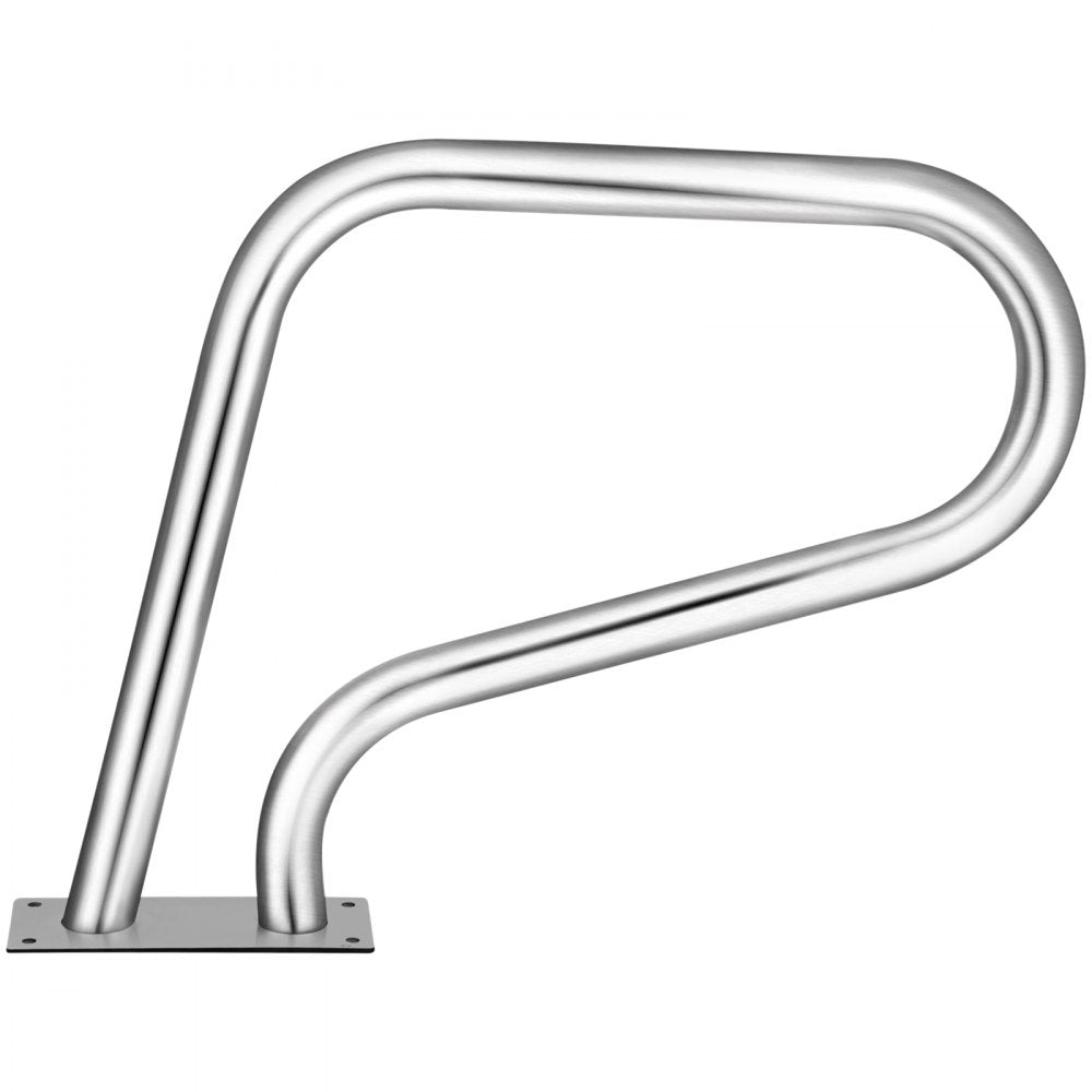 VEVOR Pool Rail 32x23 Pool Railing 304 Stainless Steel 250LBS Load Capacity Silver Rustproof Pool Handrail Humanized Swimming Pool Handrail with Blue Grip Cover & M8 Drill Bit & Self-Taping Screws