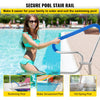 VEVOR Pool Rail 39x32 Pool Railing 304 Stainless Steel 250LBS Load Capacity Silver Rustproof Pool Handrail Humanized Swimming Pool Handrail with Blue Grip Cover & M8 Drill Bit & Self-Taping Screws