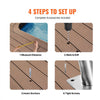 VEVOR Pool Handrail, 32 x 23 inch Pool Railing, Stainless Steel with Base Plate for Indoor/Outdoor Pools,Swimming Pool Safety Railing for Decks,Rust-Proof Grab Bar w/ Grip Cover&Accessories for Spas