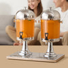 VEVOR Beverage Dispenser, 2.1 Gallon x 2 Drink Dispenser for Parties, Stainless Steel + Plastic Juice Dispensers with Spigot Ice Chamber Tray, Iced Tea Lemonade Dispensers, for Restaurants, Hotels