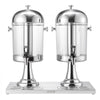VEVOR Beverage Dispenser, 2.1 Gallon x 2 Drink Dispenser for Parties, Stainless Steel + Plastic Juice Dispensers with Spigot Ice Chamber Tray, Iced Tea Lemonade Dispensers, for Restaurants, Hotels