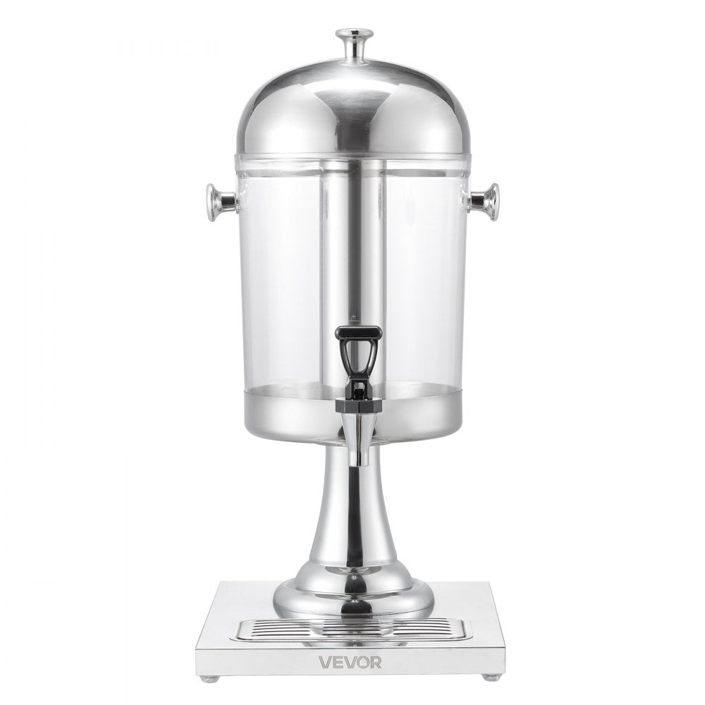 VEVOR Beverage Dispenser, 2.1 Gallon Drink Dispenser for Parties, Stainless Steel + Plastic Juice Dispensers with Spigot Ice Chamber Tray, Iced Tea Lemonade Juice Dispensers, for Restaurants, Hotels