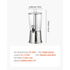 VEVOR Beverage Dispenser, 2.1 Gallon Drink Dispenser for Parties, Stainless Steel + Plastic Juice Dispensers with Spigot Ice Chamber, Iced Tea Lemonade Juice Water Dispensers, for Restaurants, Hotels
