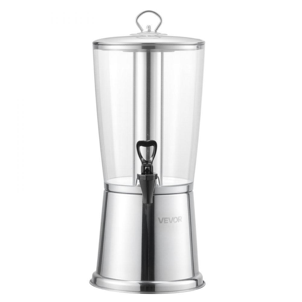 VEVOR Beverage Dispenser, 2.1 Gallon Drink Dispenser for Parties, Stainless Steel + Plastic Juice Dispensers with Spigot Ice Chamber, Iced Tea Lemonade Juice Water Dispensers, for Restaurants, Hotels