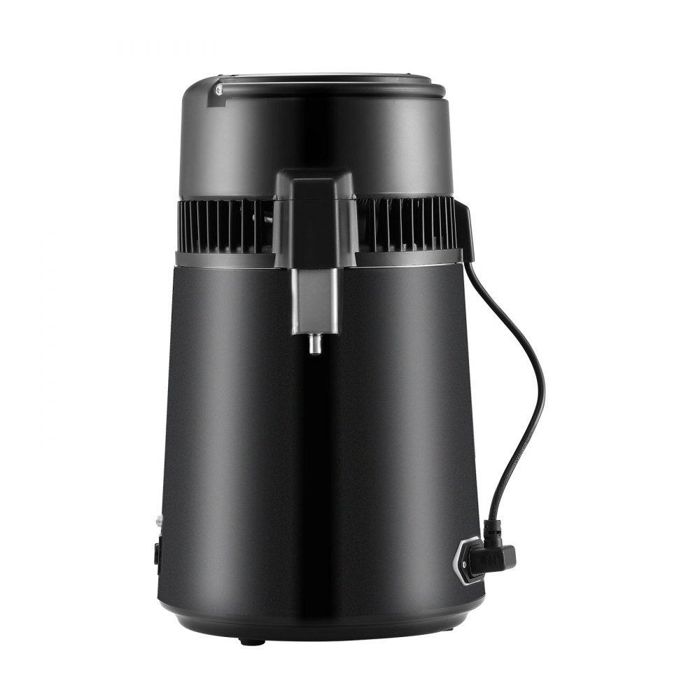 VEVOR Water Distiller, 4L 1.05 Gallon Pure Water Purifier Filter For Home Countertop, 750W Distilled Water Maker, Stainless Steel Interior Distiller Water Making Machine to Make Clean Water, Black