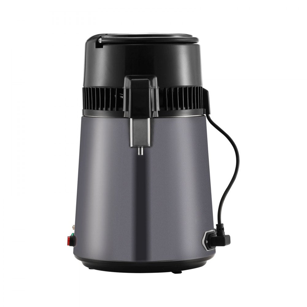 VEVOR Water Distiller, 4L 1.05 Gallon Pure Water Purifier Filter For Home Countertop, 750W Distilled Water Maker, Stainless Steel Interior Distiller Water Making Machine to Make Clean Water, Gray