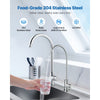 VEVOR Stainless Steel Faucet, Lead-Free Drinking Water Faucets, Reverse Osmosis Faucet with Solid Brass Valve, High Arch Filtered Water Faucets For Kitchen Sink, Bar Counter, Cafe Shop, Brushed Nickel