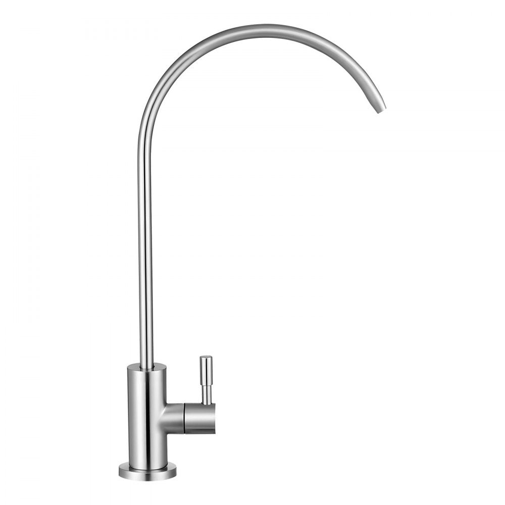 VEVOR Stainless Steel Faucet, Lead-Free Drinking Water Faucets, Reverse Osmosis Faucet with Solid Brass Valve, High Arch Filtered Water Faucets For Kitchen Sink, Bar Counter, Cafe Shop, Brushed Nickel
