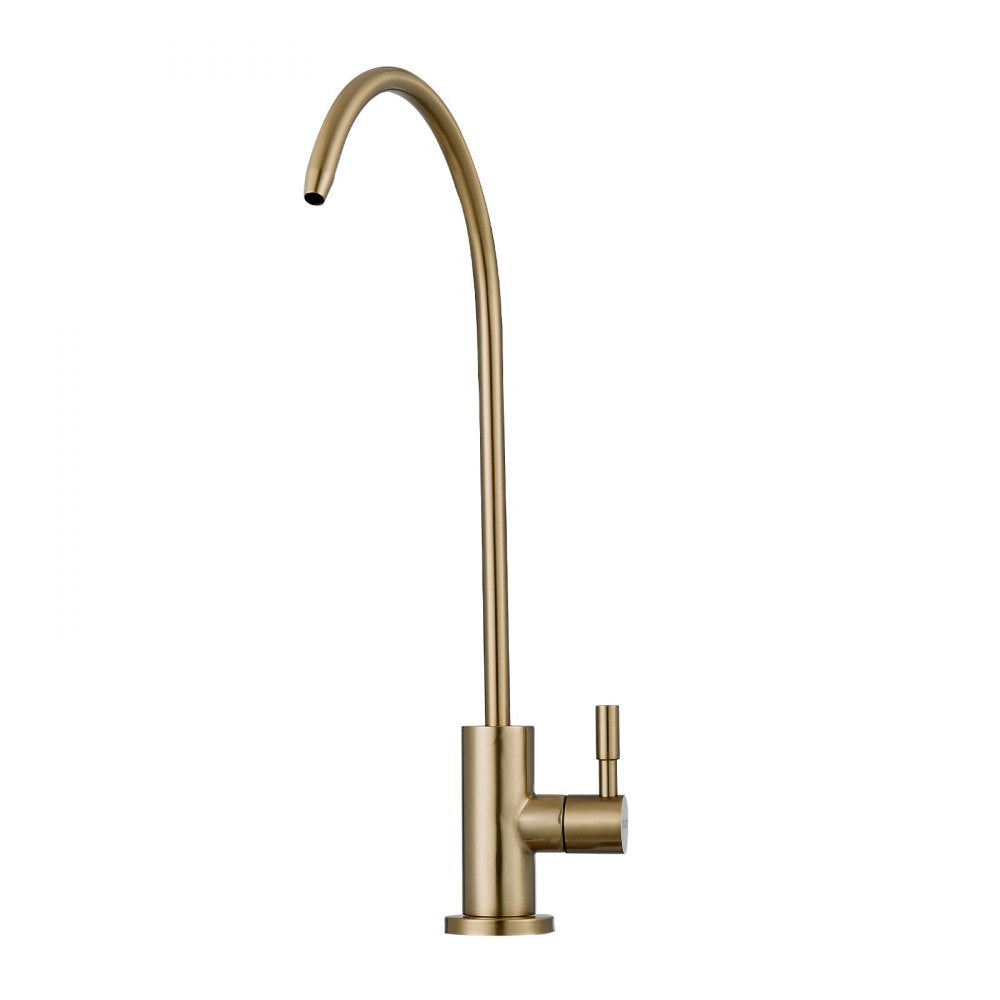 VEVOR Stainless Steel Faucet, Lead-Free Water Purifier Faucet, Filter Water Faucets With Solid Brass Valve, Anti-Rust & Durability Ro Water Faucets For Kitchen, Bar Counter, Cafe Shop, Brushed Gold