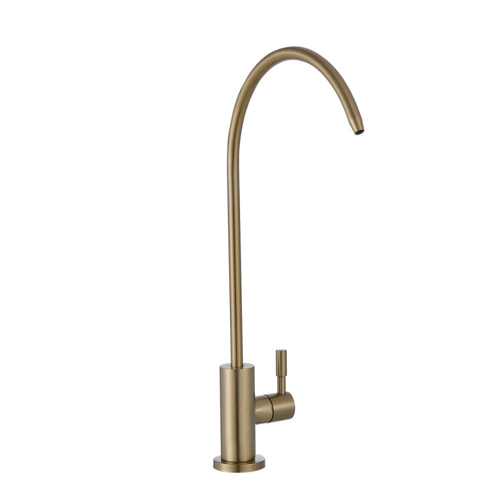 VEVOR Stainless Steel Faucet, Lead-Free Water Purifier Faucet, Filter Water Faucets With Solid Brass Valve, Anti-Rust & Durability Ro Water Faucets For Kitchen, Bar Counter, Cafe Shop, Brushed Gold